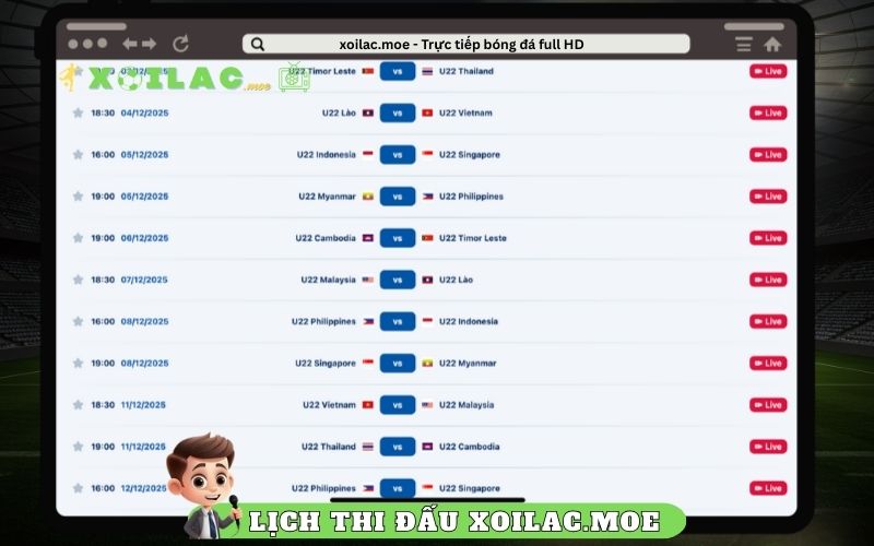 Lịch thi đấu Xoilac.moe có gì đặc biệt?
